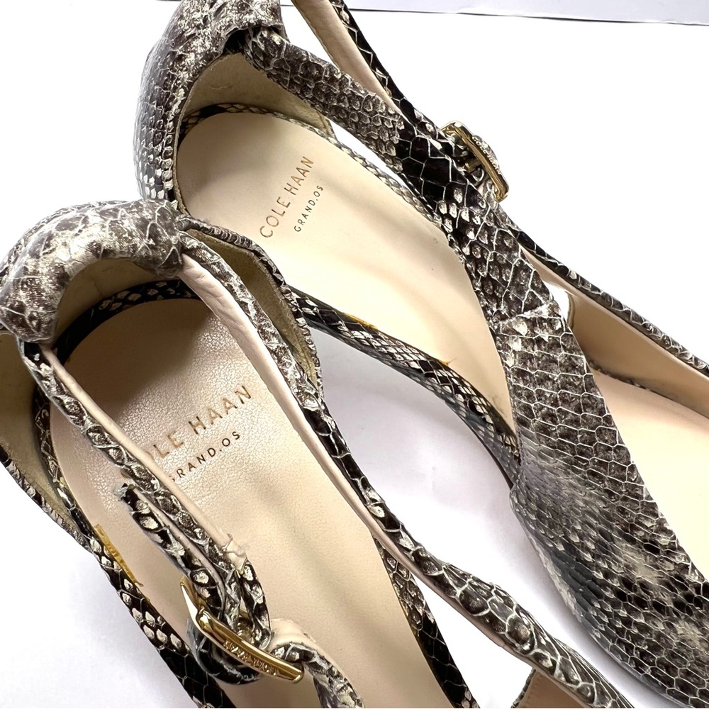 Cole Haan Snakeskin Heels Slingback Pumps Pointed Toe Classic Shoes Size 9 - Picture 9 of 15